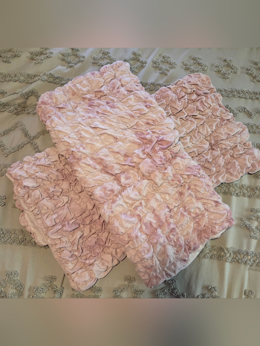 Anthropologie Textured Violet Blythe Jersey Euro Shams, Set of 2